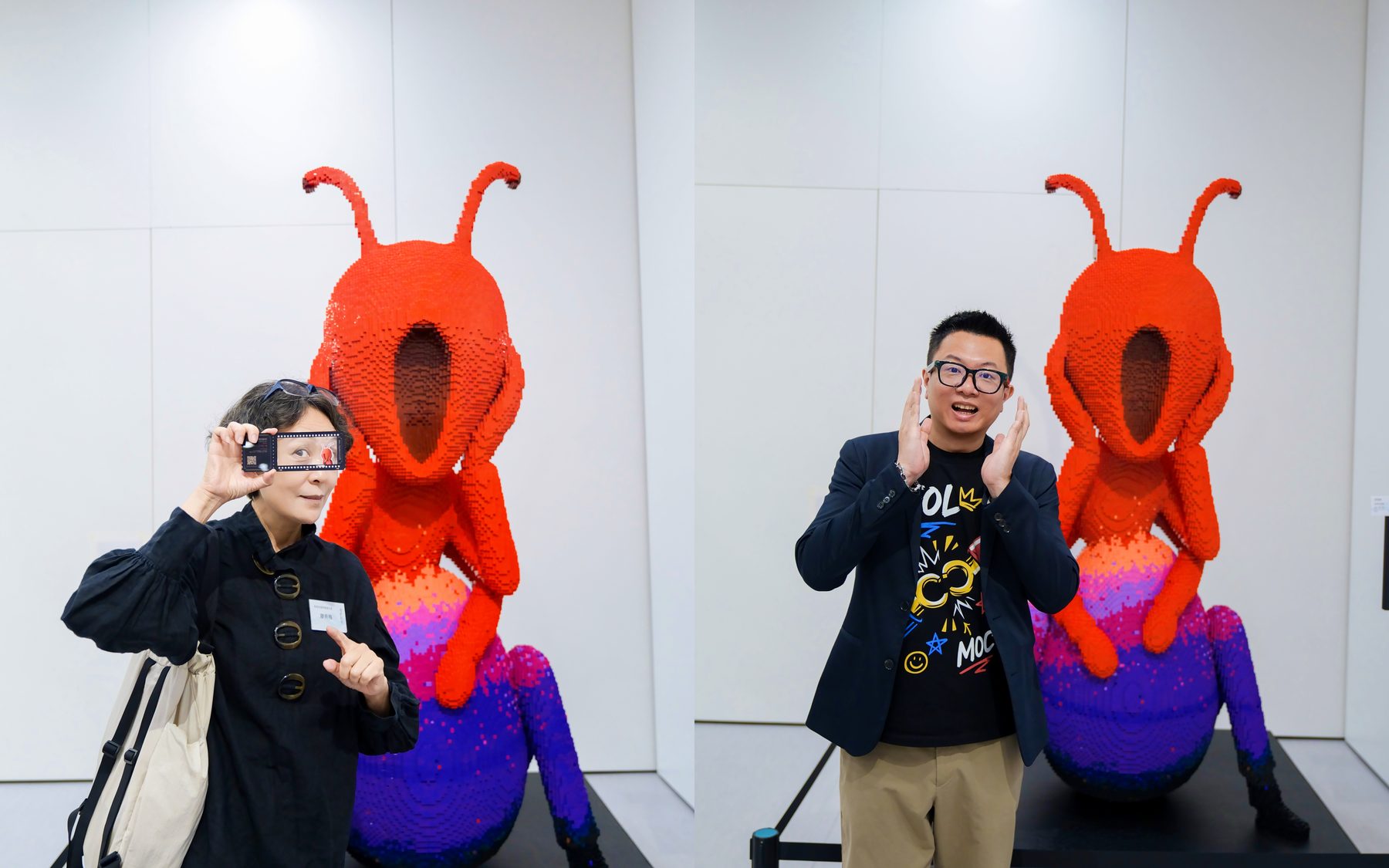 现场：观众与作品合影