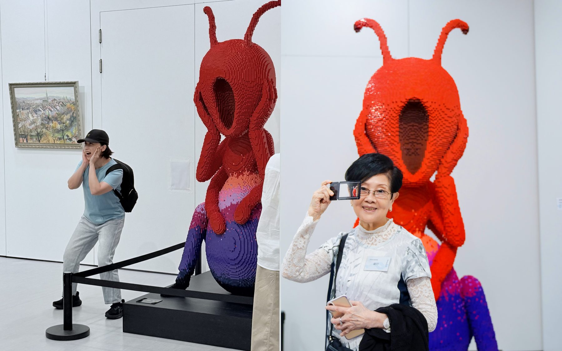 现场：观众与作品合影